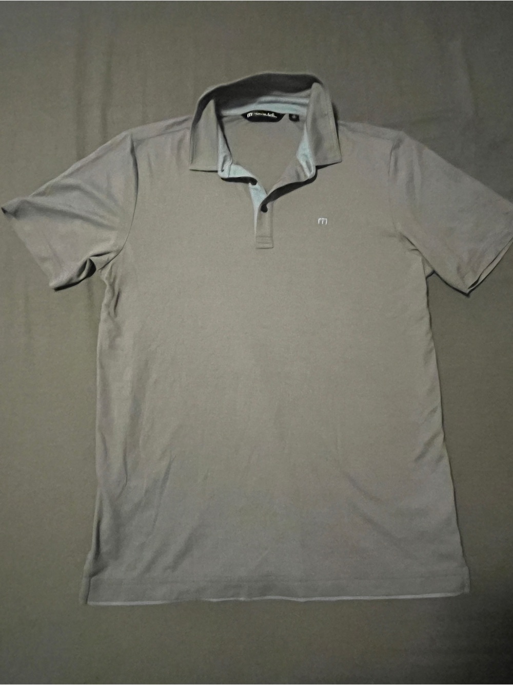 Travis Mathew Gray and Light Blue Short-Sleeve Polo